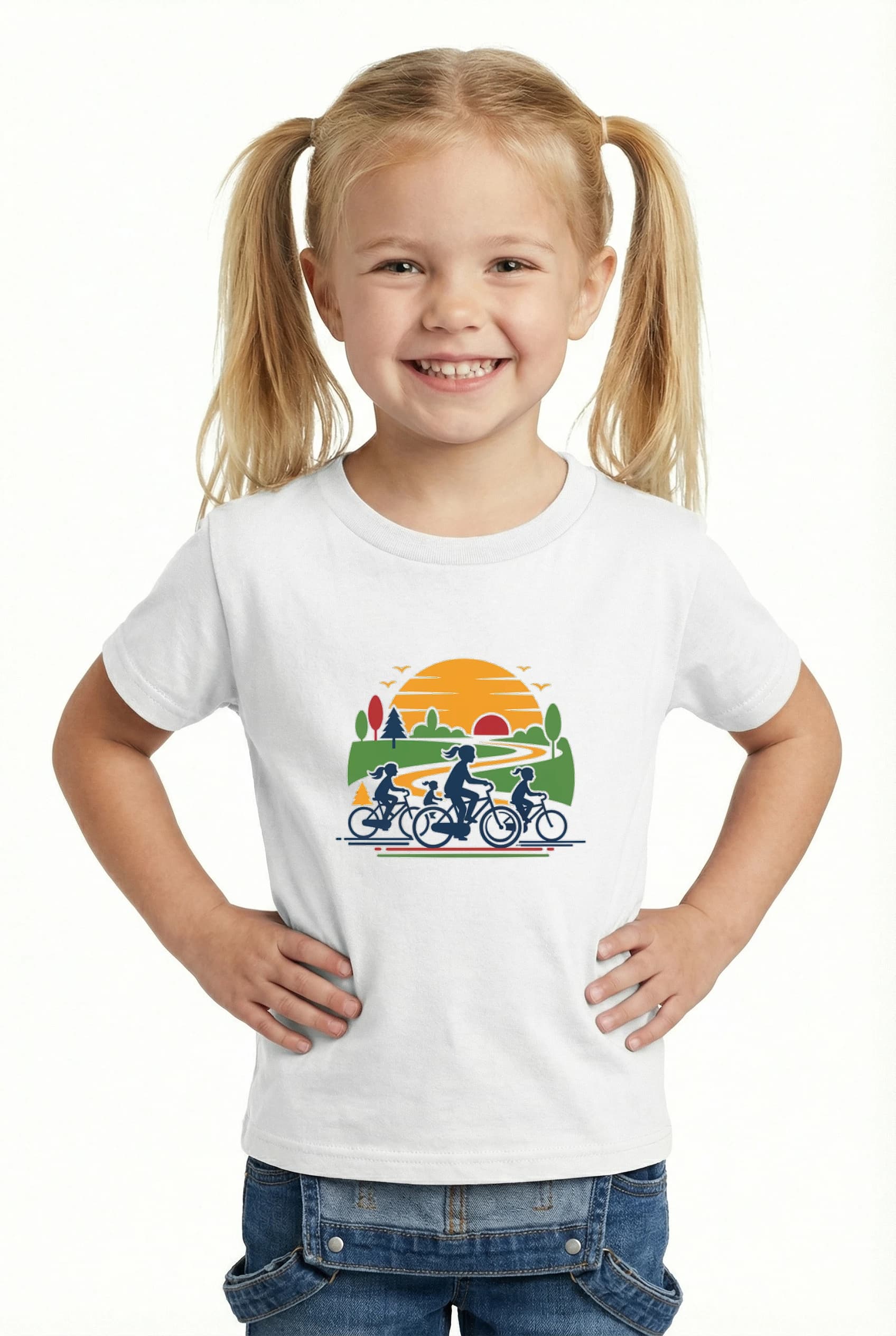 Dětské tričko Rodinná Cyklojízda Při Západu Slunce V Přírodě