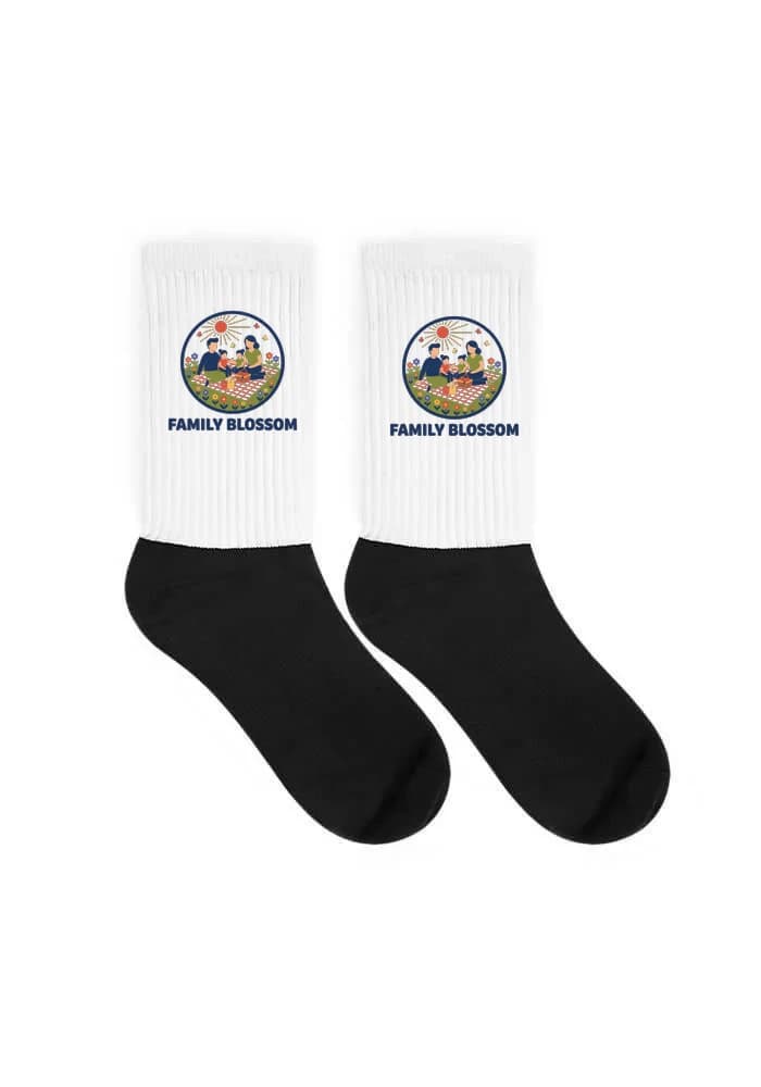 Ponožky Rodinné Slunečné Piknikové Chvíle Na Květinové Louce Plné Radosti