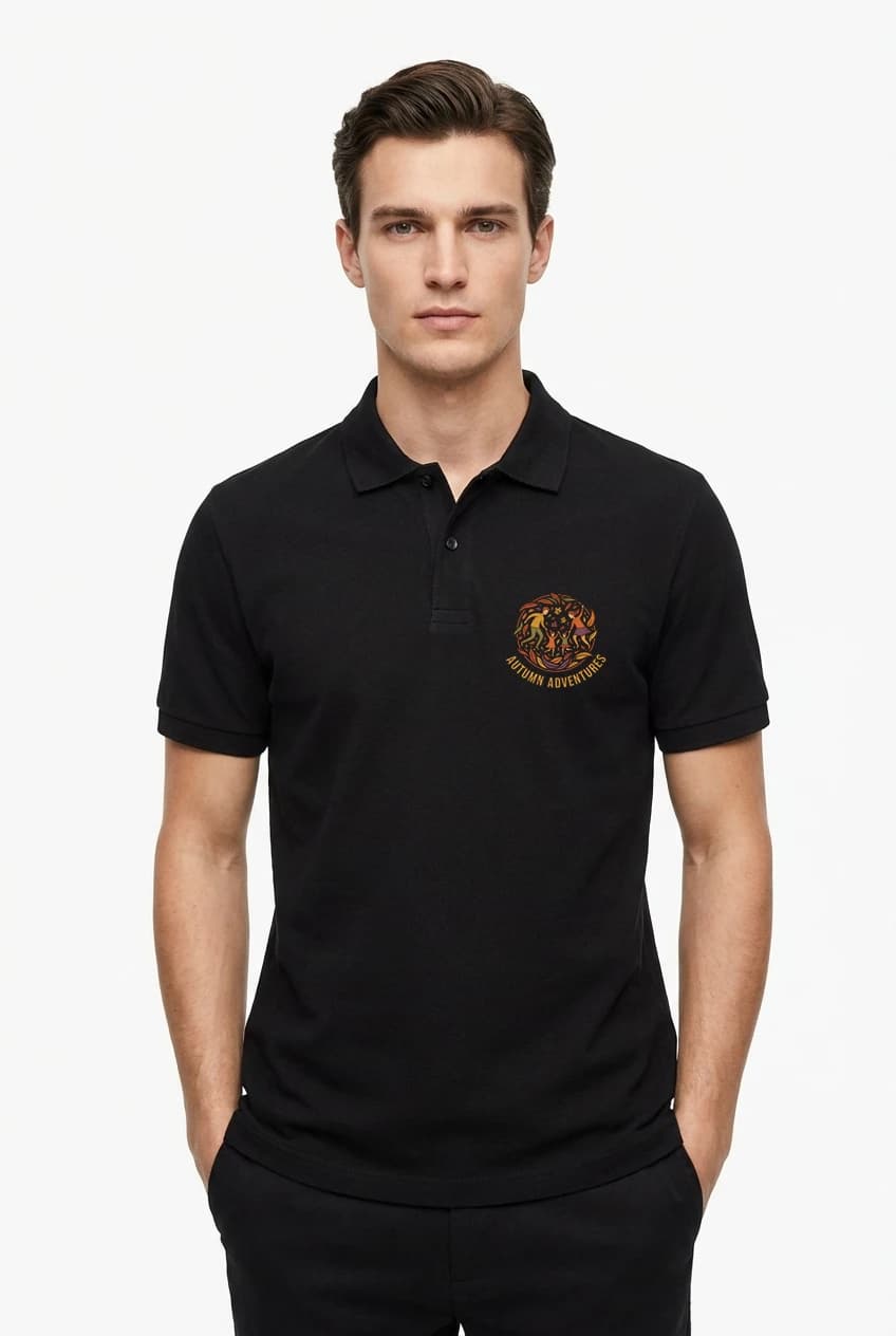 Pánské polo tričko Podzimní Dobrodružství Rodinné Skotačení Mezi Barevnými Listy