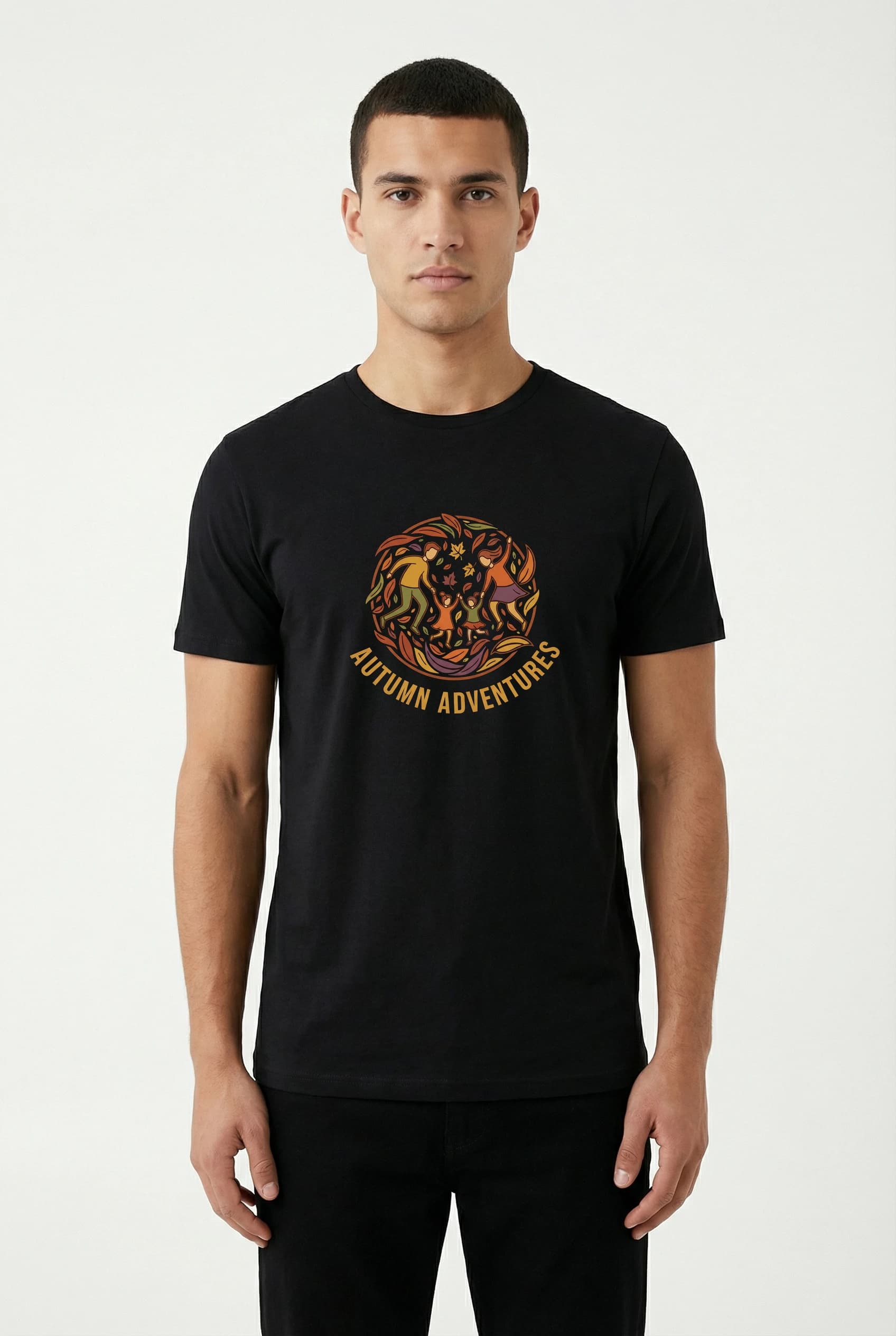 Pánské tričko Podzimní Dobrodružství Rodinné Skotačení Mezi Barevnými Listy