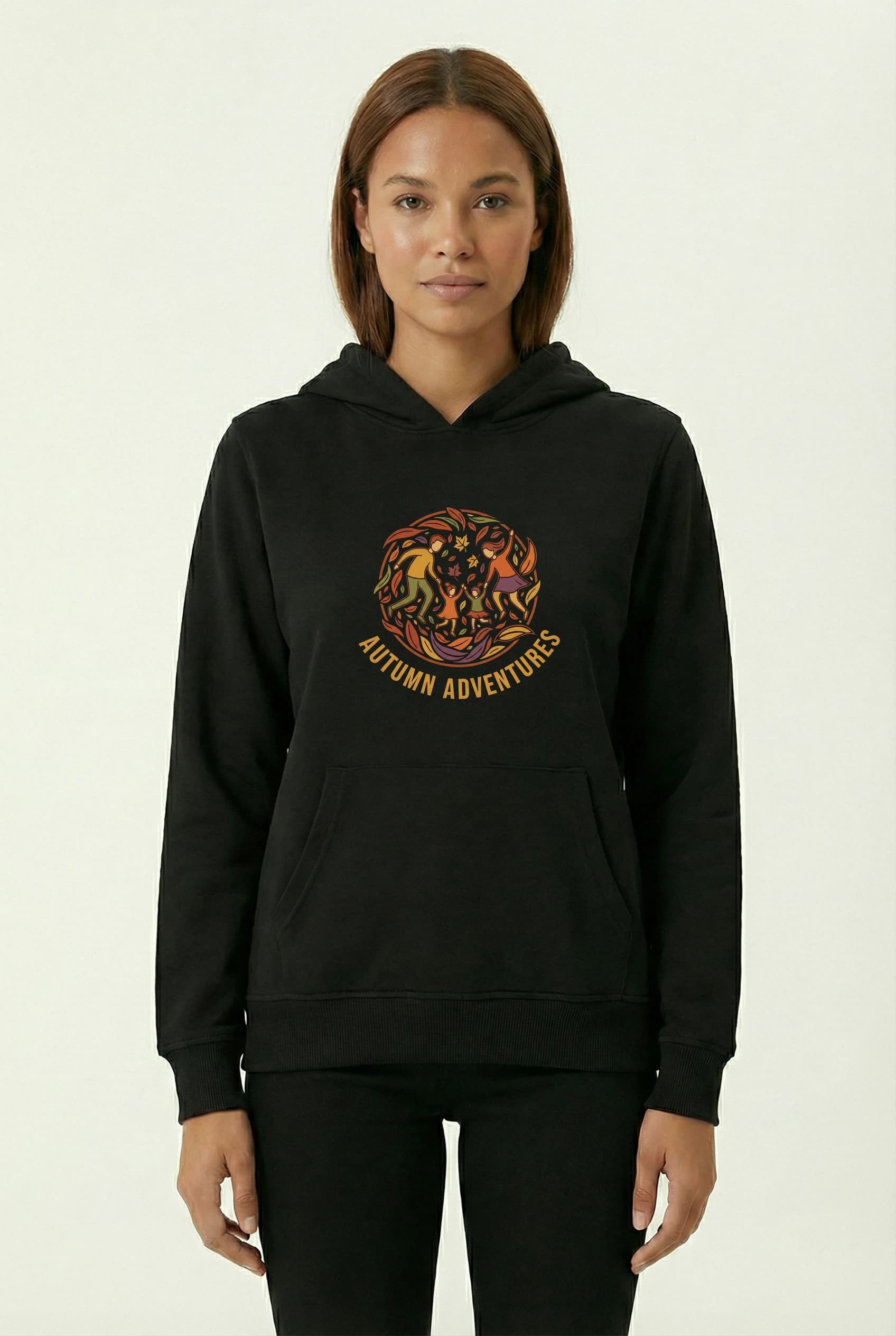 Mikina s kapucí Podzimní Dobrodružství Rodinné Skotačení Mezi Barevnými Listy