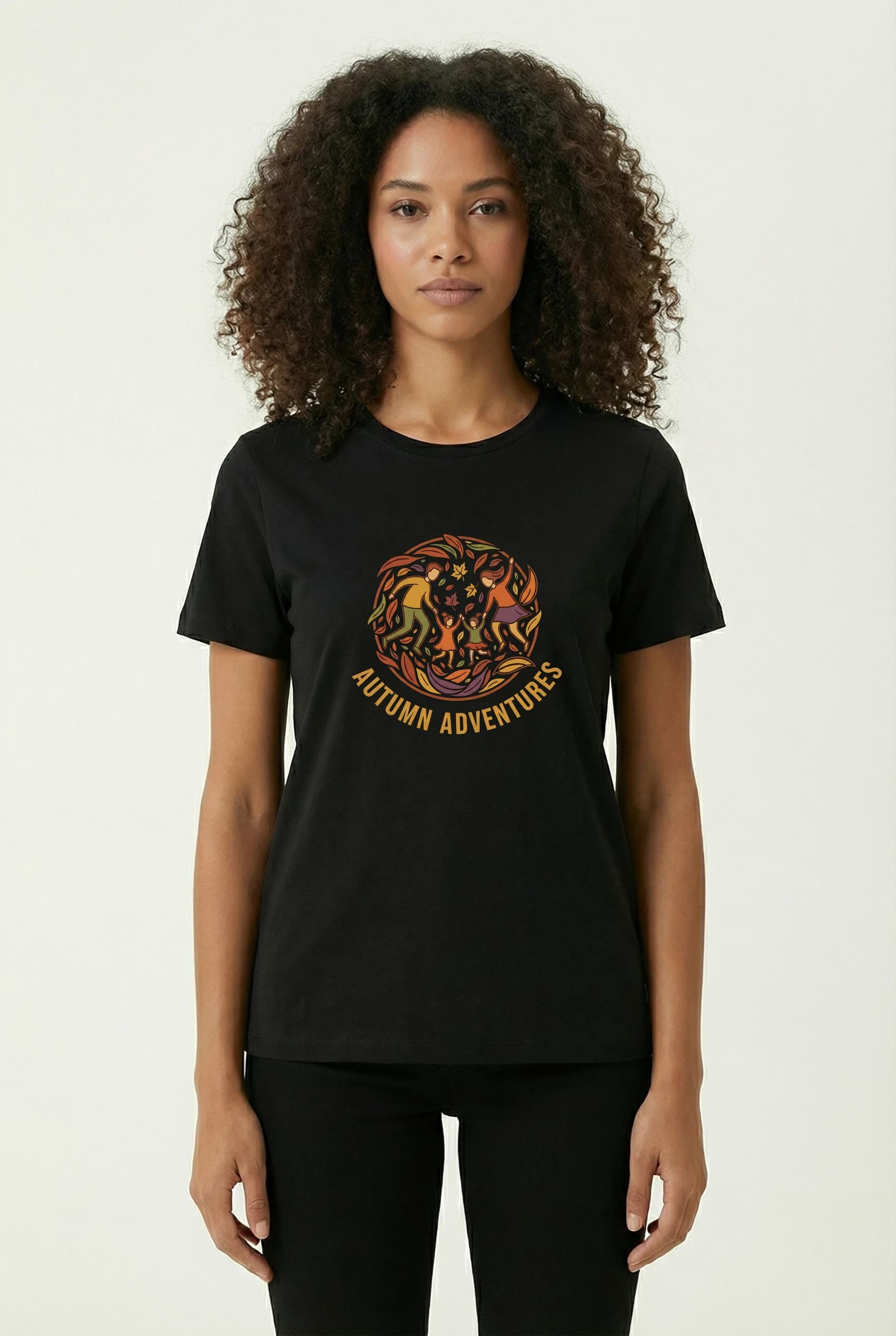 Dámské tričko Podzimní Dobrodružství Rodinné Skotačení Mezi Barevnými Listy