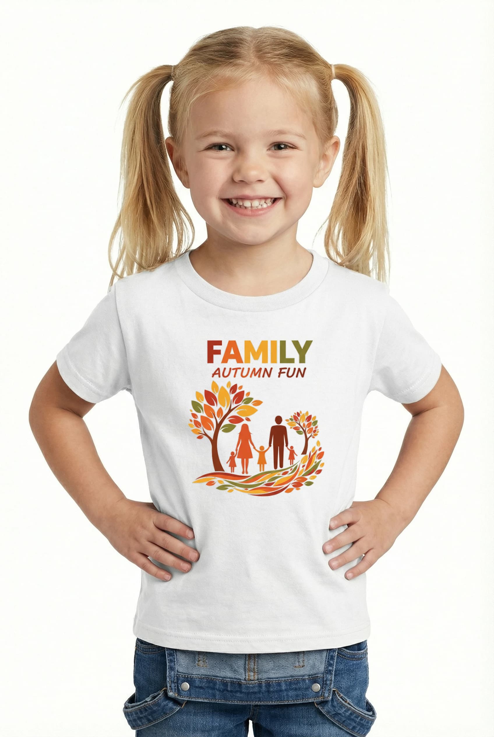 Dětské tričko Rodinné Podzimní Radovánky Mezi Barevným Opadaným Listím