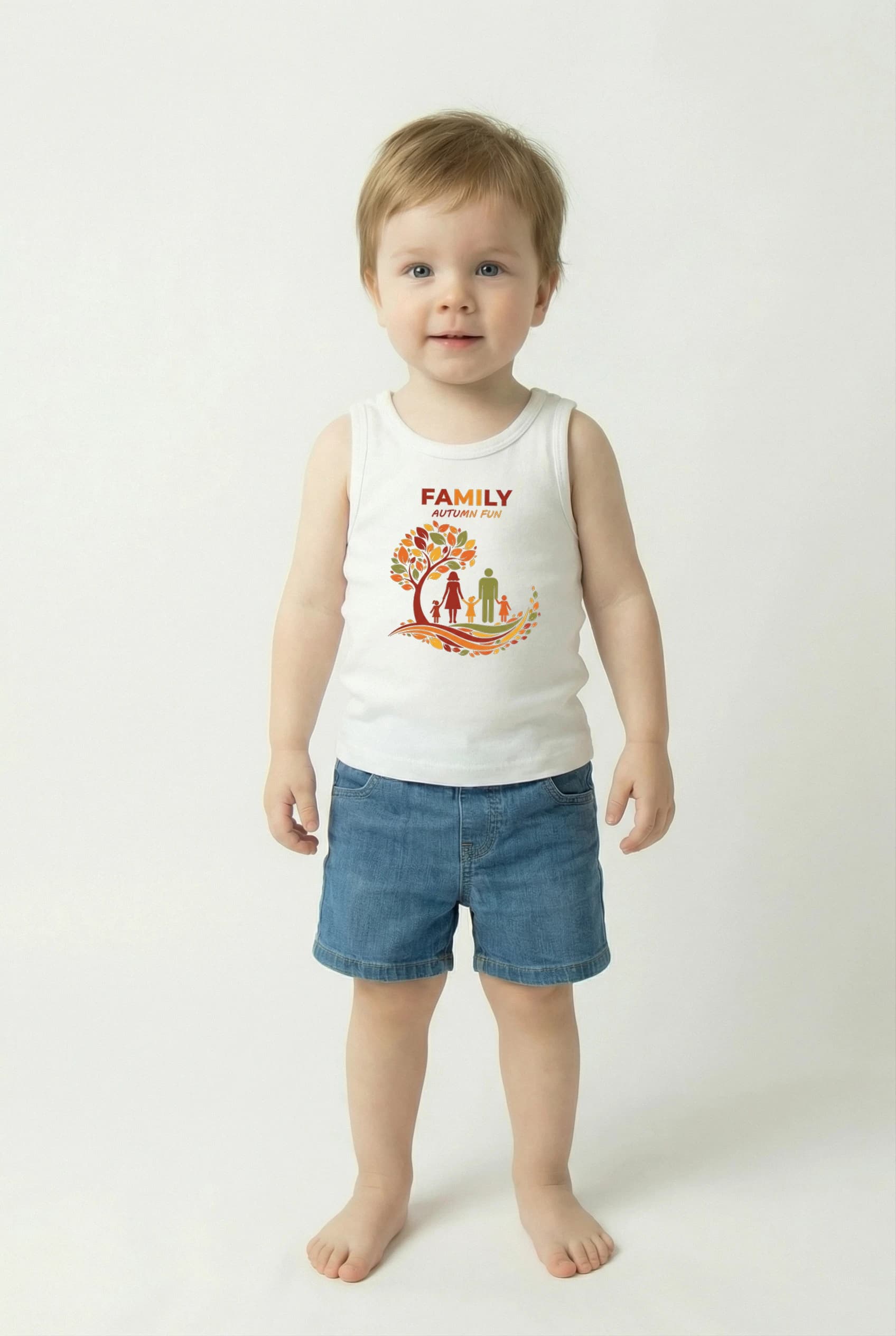 Dětské tílko Rodinná Podzimní Radost Hraní V Barevném Listí