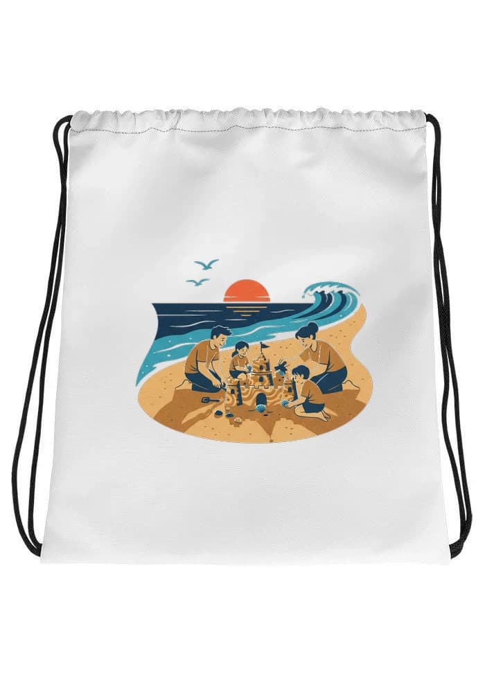 Stahovací vak Rodinné Letní Dobrodružství U Moře Stavba Písečného Hradu A Vzpomínky