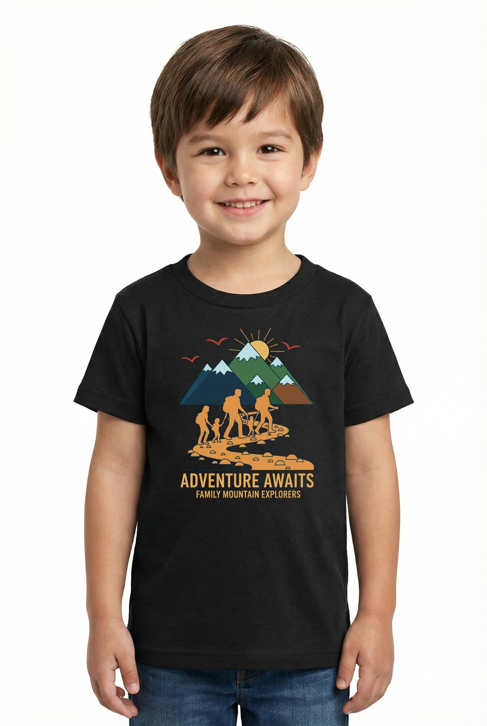 Dětské tričko Rodinné Dobrodružství V Horách Cesta Plná Zážitků A Objevů
