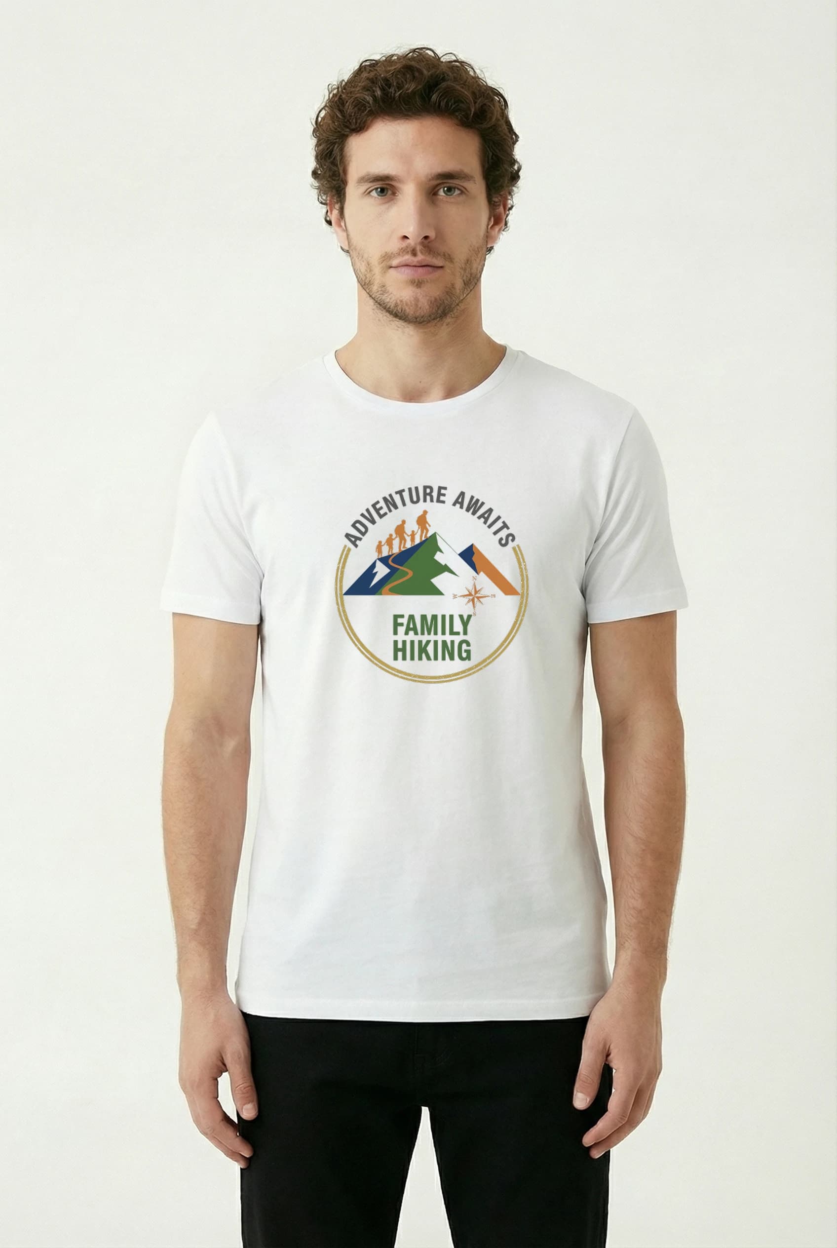 Pánské tričko Rodinné Túry Po Horách Dobrodružství Čeká